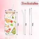 Christmas Gift Iced Coffee Cup, Aesthetic Glass Tumbler, 16 oz Coffee Glass Cup with Lid Straw, Christmas Stocking Stuffers, Gifts for Women Teen Girls