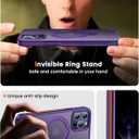 360 Rotatable Magnetic Stand for iPhone 12 pro max Case Compatible with Mag-Safe 16FT Military Drop Protection, Anti-Scratch/Fingerprint iPhone 12 pro max Phone Case(Matte-Purple)