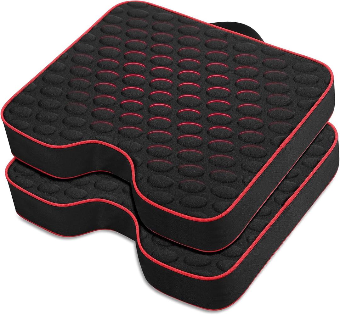Stadium Seat Cushions - Portable Bleacher Cushions with 2.5" Extra Thick High-Density Foam and Massage Dots, Fashion Outdoor Seat Cushions for Sports Events, Travel, Camping, Chairs - 2 Pack