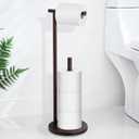 Free Standing Toilet Paper Holder Stand, Oil Rubbed Bronze Toilet Paper Holder with Storage for Jumbo Mega, Housen Solutions