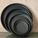 15 Inch Ceramic Saucer - Ceramic Drainage Tray for Plant Pot (Matte Black)