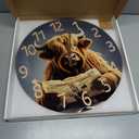 XNM Brown Battery Wall Clock Farmhouse 20 Inch Western Highland Cow Wall Clocks for Living Room Decor Glass Large Clock Silent