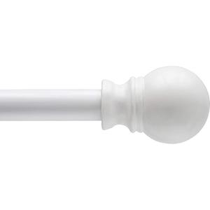 Davenport 1/2" Petite Café Decorative Window Curtain Rod, 28-48", White, Pack of 3