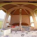 Vidalido 8-10 Person Camping Tent with 3 Door 2 Room Large Family Cabin Tents, Double Layer Waterproof Portable Glamping Tent, Big Tents for Outdoor Picnic Camping Hiking and Family Gathering,  Light Brown 