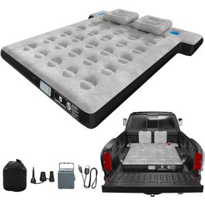 Umbrauto Truck Air Mattress for 5.5-5.8ft Full Size Truck Bed, Inflatable Pickup Airbed with Wireless Rechargeable Pump for Outdoor Travel