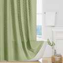 3D Embossed Pattern Shower Curtain, Jacquard Rhomboid Pattern Vintage Bathroom Curtain, Waterproof Fabric Shower Curtains with Hooks,72 x 72, Sage