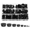 uxcell 200pcs Plastic Hole Plug, 8-Sizes 1/4", 5/16", 3/8", 1/2", 5/8", 3/4", 7/8", 1" Nylon Caps-Snap in Locking Hole Plugs for Furniture Kitchen Cupboard Shelves