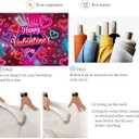 Neon Happy Valentine's Day Banner Backdrop 7x5FT Colorful Glitter Valentines Day Photography Background Red Pink Valentines Party Decorations Supplies Photo Props