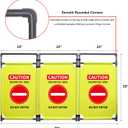 3 Panels Safety Barricade 5.8FT Foldable Security Sign Barrier Gate with Heavy Duty PVC Frame High Visibility Caution Symbol Crowd Control Restricted Area Pedestrian Barricade (Yellow-1)