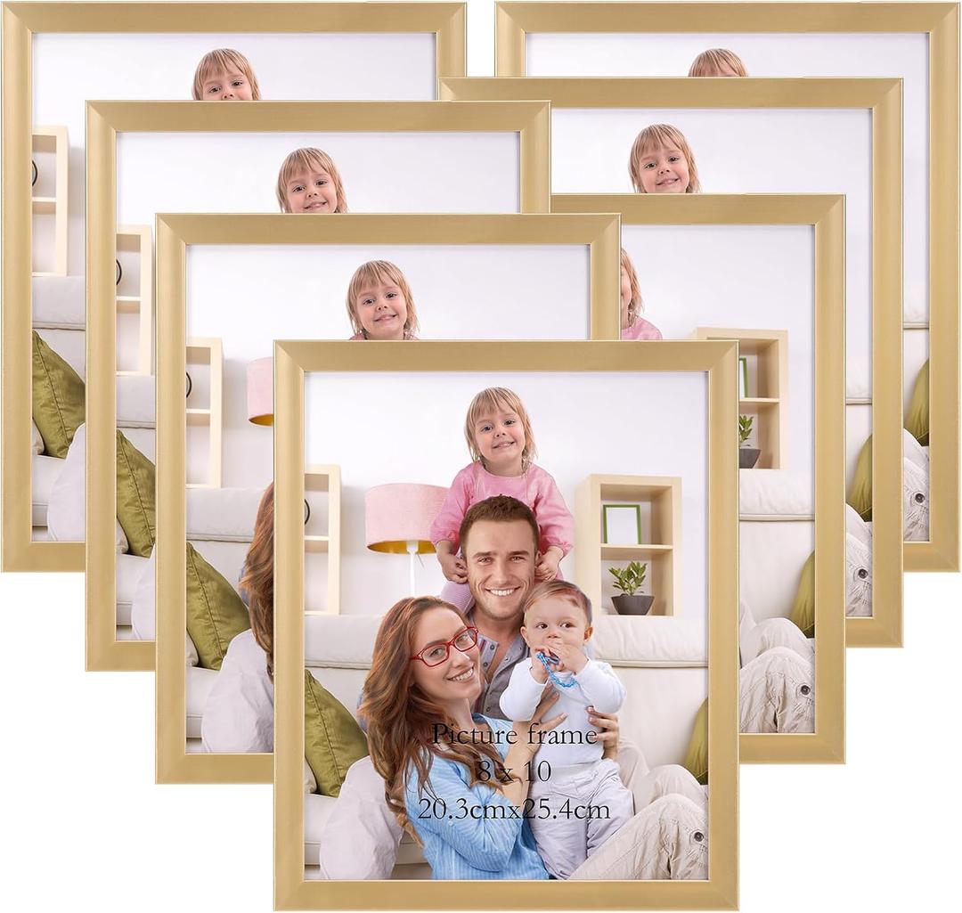 Giftgarden 8x10 Picture Frame Gold Set of 3, Multi Modern 8 x 10 Frames for Wall or Tabletop Display, Golden