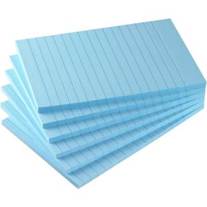 Early Buy 6 Pads Lined Sticky Notes with Lines 4x6 Self-Stick Notes Bright Color Sticky Notes, 45 Sheets/Pad (Light Blue)