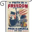 250 Anniversary USA Flag - 1776-2026 Faith in Freedom Memorial Day Garden Flags for Outside, 250 Year Anniversary USA Patriotic Flags, Unique Freedom Yard Sign, American Birthday 4th of July Decor