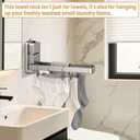 Hand Towel Bar,Upgrade Self-Adhesive Kitchen Towel Holder Reduce Fall Off, Rustproof Fold-Down Bathroom Hand Towel Holder Stick on Wall, No Drill Suction Cup Towel Bar