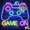 Gamer Neon Sign for Game Room Decor, Game On Neon LED Sign for Gamer Wall Decor, Gaming Neon Light Sign for Teen Bedroom Decor, Gamer Gifts for Boys, Teen, Men, Kids