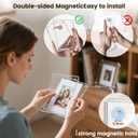 JOHOUSE 2 Pack 4 x 6 Acrylic Picture Frames, Double Sided Magnetic Photo Frames Self Standing Frameless Transparent for Desktop Display Gifts for Women