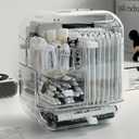 Clear Acrylic Pen Organizer, Desktop Storage Box with Multiple Compartments, Makeup Brush Storage Organizer for Office School Home Supplies