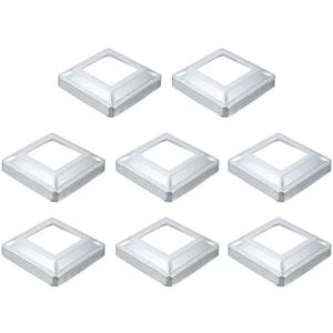 uxcell 7Pcs Post Base Cover, 6"x6" (Internal Size 3.25"x3.25") Metal Integral Style Post Skirt, Porch Column Wrap for Post Fence Deck Cable Railing Baluster Stair Rails, Silver