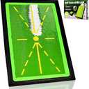 MUEUSS Golf Swing Training Mat,Golf Practice Mat for Swing Path Feedback/Analyzing Swing Path,Golf Precision Pro Swing Mat,Golf Hitting Mat 17"x12",Golf Mat Accessories Gifts for Men Women