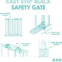 Regalo Safety 29-38.5" Baby Gate for Doorways & Bottom of Stairs, Pressure Mounted Baby Gate with Door for Babies, Toddlers & Pets, Tested & Safe for 30 Years, American Designed, American Owned, Black