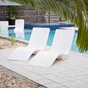 Step2 Vero Pool Lounger 2 Pack, Outdoor/Indoor Waterproof Patio Furniture, Pool Lounge Chairs, Use in Pools Up to 12 Inches of Water or Poolside Ledge, Made of Durable Plastic, Weighted, White