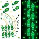 Gueevin 630 Pcs St Patricks Day Leprechaun Footprints Stickers Wall Decor 15 Sheet Leprechaun Footprints Clings Glow in The Dark Irish Festival Party Trap Decorations for Home Classroom Floor