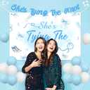 Blue Bow Bachelorette Party Decorations She's Tying The Knot Banner Blue Bow Bachelorette Backdrop Cake Cupcake Toppers for Bridal Shower Engagement Wedding Party Supplies