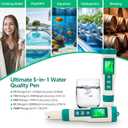 5in1 PH Water Tester, Digital pH Meter for Water, EC and TDS Meter with PH TDS EC ORP Temp Water Quality Tester for Hydroponics Plant Swimming Pool Aquarium Drinking Water Testing Kit PPM EC Tester