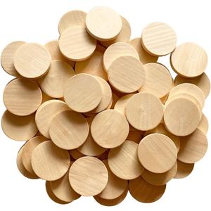 60 Pack Round Wood Coins 1.5 Inch Natural Wood Slices Wooden Discs for DIY Arts & Crafts Projects