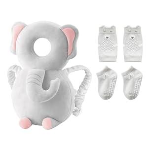 Grnstf Baby Toddler Head Protector, Baby Head Protection Backpack, Adjustable（Elephant）