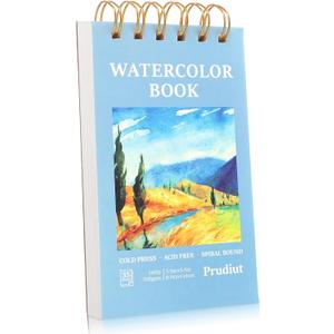 35 Sheets Watercolor Paper Pad 3.5 x 5.5 in, 140 Lb Cold Press | Spiral Bound, 300 Gsm Paper, Good Absorption, Tear-Out Pages, for Watercolor, Sketching and Mixed Media