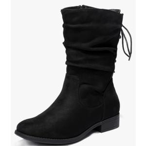 Luoika Women's Wide Width Ankle Boots - Low Heel Side Zipper Slouchy Mid Calf Boots Short Booties. 10XW