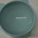 Zhehao 2 Pieces Plastic Raised Bowl Tilted 15 Degrees Elevated Cat Food and Water Bowls Set Anti Vomit Dog Kitten Food Dishes Pet for Cats and Small Dogs(Cat Ears,Light Green, Blue)