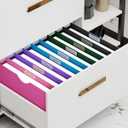 ANSOOK Reinforced Plastic File Jackets,Heavy Duty 1" Expansion Pocket File Folder,12 Pack Manila File Pockets,Letter Size Filing Cabinet Folder,Straight Cut Tab,Colored Job Folder for Office School