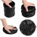 2 x Homelove Collapsible Pop Up PU Leather Trash Can, Portable Leak-Proof Waterproof Car Trash Bin, Multifunctional Organizer Trashcan Storage Bag with Hanging Elastic Strap Loop, Black