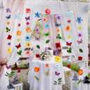 5pcs 36 ft Flower Garland Artificial Hanging Wildflower Garland Fake Silk Flower Vines Floral Garlands with Butterfly for Spring Summer Wedding Bridal Birthday Grad Party Backdrop Background Decor