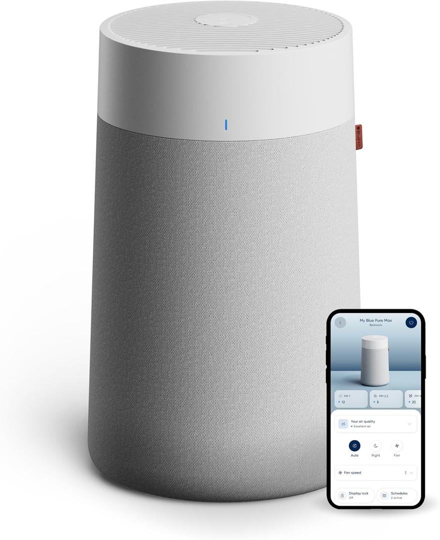 BLUEAIR Blue Pure 311i Max Smart Air Purifier for Medium Rooms up to 2,107 Sq Ft HEPASilent Air Cleaner for Pets Allergies Smoke & Dust WiFi Air Purifier with Auto Mode Quiet Air Purifier for Bedroom