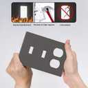Grey/Gray 3 Gang 2 Toggle 1 Duplex Combination Light Switch Plate Decorative Triple Toggle Wall Plate Cover Electrical Faceplate Switch Face Plate