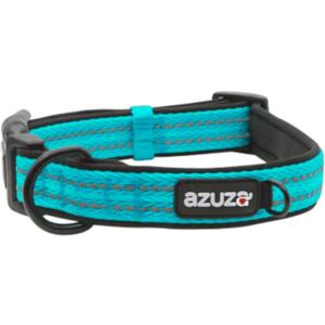 azuza Reflective Dog Collar, Soft Neoprene Padded Pet Collar with ID Tag Ring, Adjustable for Medium Dogs (Medium)