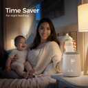 Momcozy Bottle Warmer, Fast Bottle Warmers for All Bottles with Timer, Accurate Temperature Control and Automatic Shut-Off, No Lid Required for Heating, White-Gray