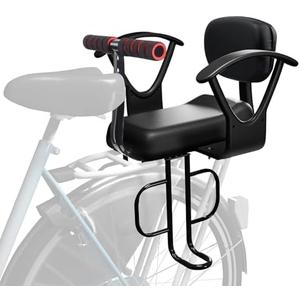 OUSEXI Rear Child Bike Seat with Thick Backrest, Rear Child Bicycle Seat Design for Children Aged 2 to 8 Years Old, One Size (Black-a)