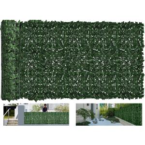 Faux Ivy Privacy Fence Screen Outdoor Expandable Artificial Greenery Roll Fake Hedge Wall Patio Green Plastic Leaf Plant Vine Grass Panels Gate Covering for Garden Yard Balcony (197 X 40 in)