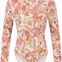 Billabong Girls' Long Sleeve Onesie Rashguard Swimsuit with UPF 50+ Sun Protection, Quick Drying Bathing Suit Size 12