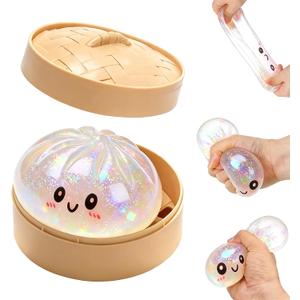 Glitter Dumpling, 2026 New Glitter Dumpling Squishy with Box, Dumplings Sensory Squeeze Toy for Stress Relief, Adult Soft Squeeze Decompression Dough for Anxiety Relief Fidget