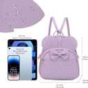 KL928 Girls Mini Backpack Bowknot Polka Dot Cute Daypacks Convertible Shoulder Bag Purse for Women (L.Purple)