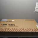 Farmhouse Coffee Table, White Oak Coffee Table for Living Room, 2-Tier Rectangular Wooden Centre Cocktail Table with Slats Shelf Storage and V-Shaped Frame Modern Coffee Oak Grey