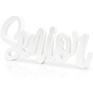 Senior 2026 Sign Wooden White Graduation Photo Props Graduation Decorations Class of 2026 Table Centerpiece Senior 2026 Sign for 2026 Party Decorations Supplies