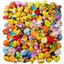 ValenLyra 24Pack Rubber Duck for Jeeps Ducking - 2" Bulk Floater Duck for Kids - Baby Bath Toy Assortment with Bag - Party Favors, Bath Time, Birthdays, and More (24 Varieties)