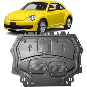 Engine Guards Mud Flaps for VW Beetle 2012 2013 2014 2015 2016 2017 2018 2019 Front Engine Splash Shield Guards Suitable for Beetle Under Engine Cover Directly Replace Original One Black