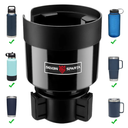 Seven Sparta Car Cup Holder Expander with Adjustable Base, Compatible with Hydro Flasks 32/40 Ounce, Compatible with Yeti Ramblers 20/26/30 Ounce, Other Bottles in 3.4"-3.8" (Black)