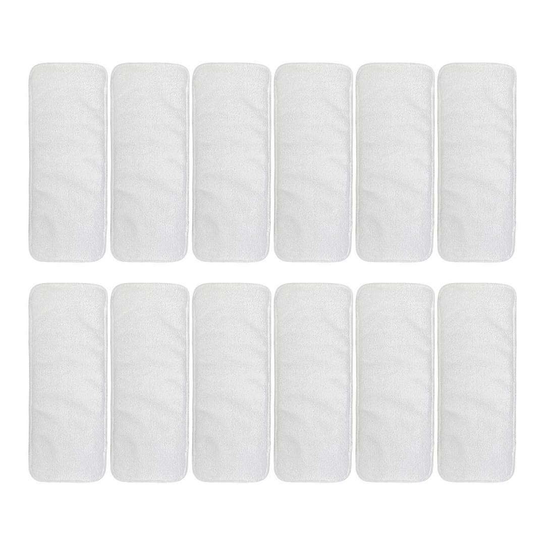 ALVABABY 12pcs Microfiber Inserts,Soft Cloth Diaper Liner,3-Layer Absorbent Inserts,Reusable for Baby Cloth Diapers 12T